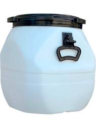 Бочка пластиковая квадратная с крышкой и ручками ЕВРОСТАНДАРТ, 40 л, белый [БПК 40]