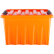 Контейнер с крышкой и клипсами Rox Box Original, 70 л, 580x390x360 мм, оранжевый [070-00.12]