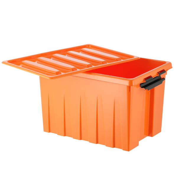 Контейнер с крышкой и клипсами Rox Box Original, 70 л, 580x390x360 мм, оранжевый [070-00.12]