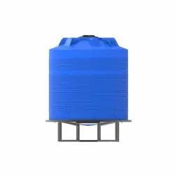 Емкость ЭВЛ 5000 л под плотность до 1,2 г/см3 синяя на основании для полного слива F