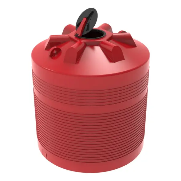 Емкость для хранения жидких минеральных удобрений (КАС, ЖКУ и др) 5000 ЭВЛ с откидной крышкой красный