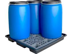 Емкость для локализации разлива жидкостей для 4-х бочек, 1276х1276х160 мм