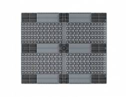 Паллет (поддон) пластиковый усиленный перфорированный на 3-х полозьях, 1200х1000х150 мм, серый [02.114.91.PEF.T20X]