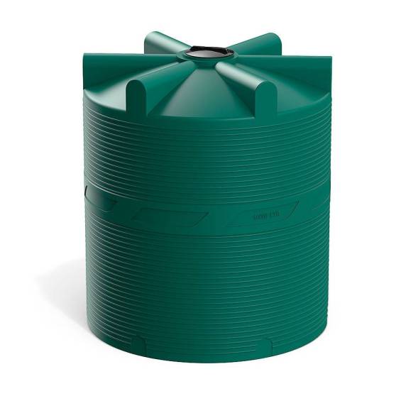 Емкость (резервуар) пластиковая вертикальная с крышкой, 10000 л, 400 мм, синий [TV10000S13]