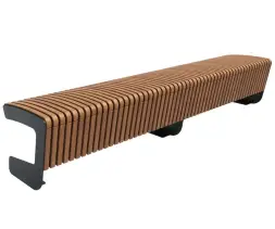 Скамейка стальная «Авиньон» без спинки Лиственница