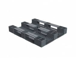 Паллет (поддон) пластиковый усиленный сплошной на 3-х полозьях, 1200х1000x150 мм, серый [02.114F.91.PEF.T20X]