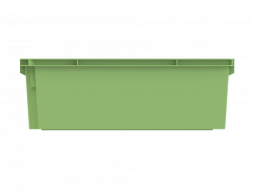 Ящик пластиковый универсальный пищевой конусный сплошной, 600х400х200 мм, зеленый [12.433F.71.PE.R]
