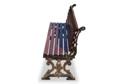 Скамейка чугунная «Ампир» без подлокотников 3,0 м (3 опоры)