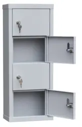 Шкаф для хранения мобильных телефонов на 4 ячейки 640x240x120 мм Серый