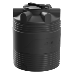 Бочка (емкость) пластиковая вертикальная с крышкой, 300 л, черный [TV300S1]