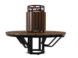 Скамейка стальная вокруг дерева или столба «Экспресс» С кашпо