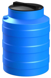 Бочка (емкость) пластиковая вертикальная с крышкой, 100 л, синий [TV100S13]