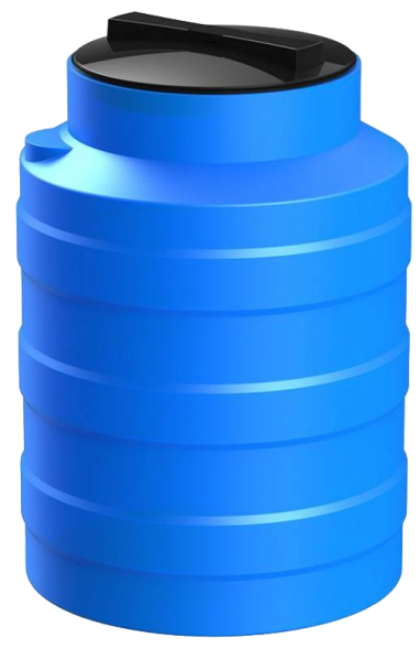 Бочка (емкость) пластиковая вертикальная с крышкой, 100 л, синий [TV100S13]