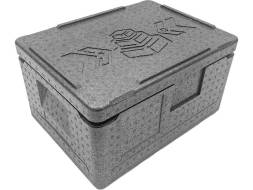 Термобокс пенополипропиленовый с крышкой STP Light, 400х300х220 мм, 14 л, 30 кг/м3, серый