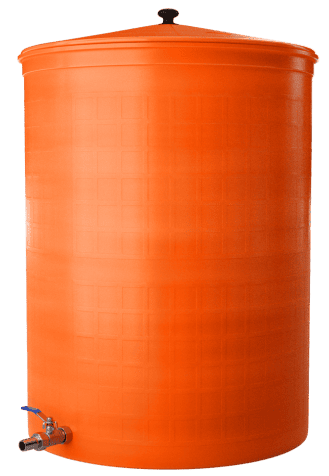 Бочка пластиковая садовая с краном 3/4" из латуни для дождевой воды и полива, 150л, терракотовый [352]