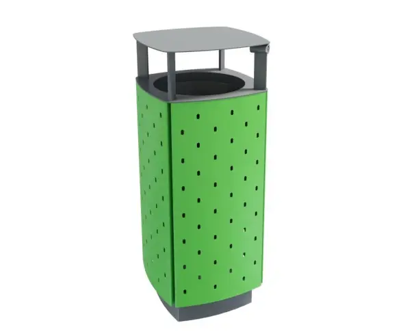 Урна стальная «Стеллар» квадратная с крышкой