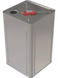 Канистра металлическая квадратная с пластиковой ручкой, 20 л, отверстие под берикап 42мм, серебристый [4111]