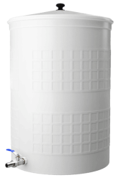 Бочка пластиковая садовая с краном 3/4" из латуни для дождевой воды и полива, 150л, белый [382]