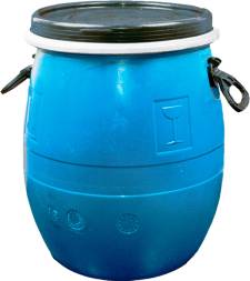 Бочка пластиковая с ручками, крышкой и металлическим обручем, 48 л, синий [БП 48]