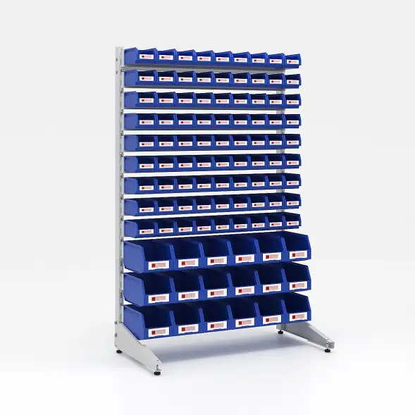 Стеллаж односторонний L1500 №4 (1425х940х500) светло-серый