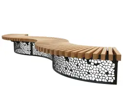 Скамейка стальная «Филигран Радиус» без спинки