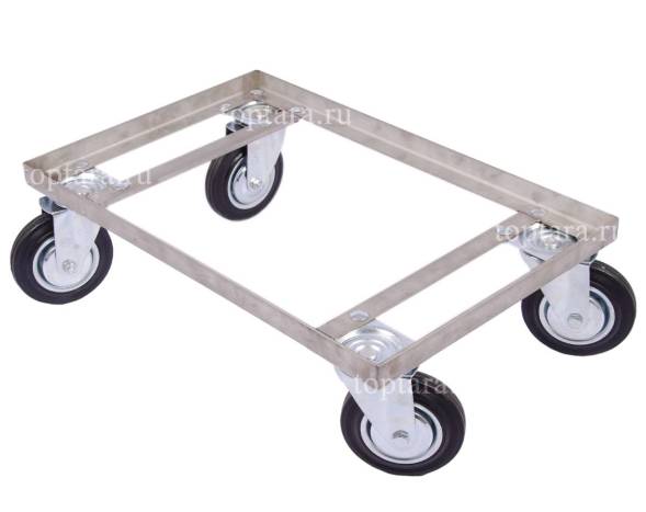 Тележка для ящиков металлическая, 4 колеса 160 мм, усиленная
