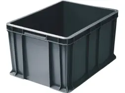 Ящик пластиковый сплошной, 400×300×230 мм, 21.6 л, чёрный [703.03.02]