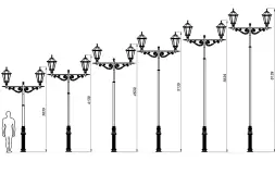 Фонарный столб А-08-2 со светильниками 4,639 м