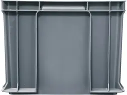 Ящик пластиковый сплошной, 400×300×230 мм, 21.6 л, серый [703.03.02]