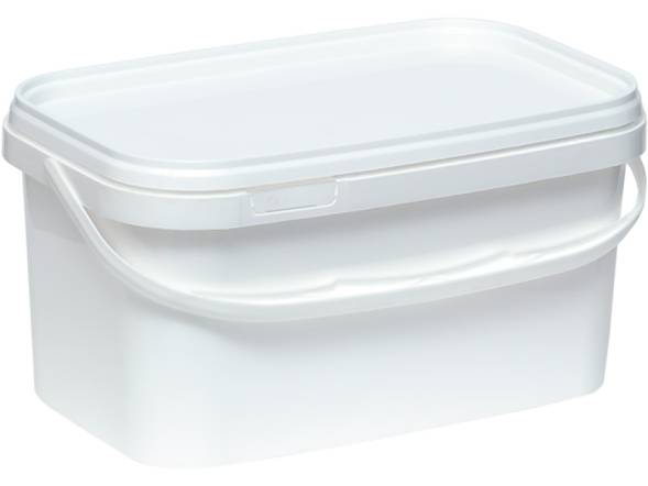 Ведро пластиковое прямоугольное, 3.3 л, белый [5118]