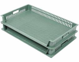 Пластиковый лоток 740х465х95 трёхбортный с мелкой перфорацией