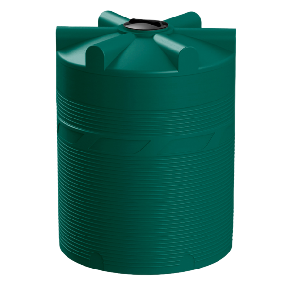 Емкость (резервуар) пластиковая вертикальная с крышкой, 6000 л, зеленый [TV6000S2]