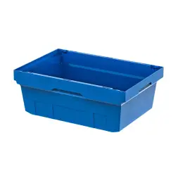 Контейнер пластиковый вкладываемый с усиленным дном INSTORE, 600х400х235 мм, синий [KVR 6422]