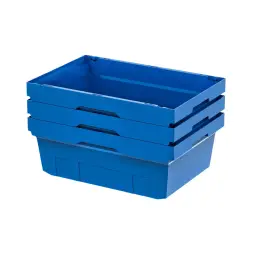 Контейнер пластиковый вкладываемый с усиленным дном INSTORE, 600х400х235 мм, синий [KVR 6422]