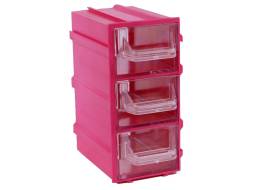 Контейнер (бокс) пластиковый для хранения мелочей К4, красный/прозрачный