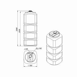 Емкость L 1000л OIL белая