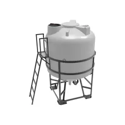 Емкость ЦКТ 5000 л с патрубком 110мм под плотность до 1,2 г/см3 белая в обрешетке с лестницей