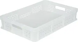Ящик пластиковый перфорированный, 600×400×120 мм, 22 л, белый [704.01.01 М]