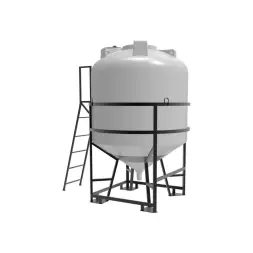 Емкость ЦКТ 5000 л с патрубком 110мм под плотность до 1,5 г/см3 белая в обрешетке с лестницей