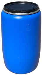 Бочка пластиковая с крышкой и металлическим обручем, 227 л, синий [22010006]