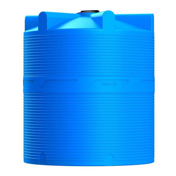 Емкость (резервуар) пластиковая вертикальная с крышкой, 10000 л, 400 мм, зеленый [TV10000S2]