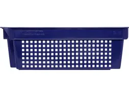 Ящик пластиковый перфорированный, 600x400x200 мм, 48 л, синий [102-У]