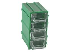 Контейнер (бокс) пластиковый для хранения мелочей К5-П1, зеленый/прозрачный
