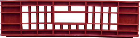 Ящик пластиковый перфорированный, 740x465x145 мм, 30 л, красный [401]