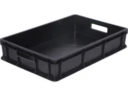 Ящик пластиковый сплошной, 600×400×120 мм, 22 л, синий [704.03.01]