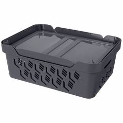 Ящик с крышкой универсальный Deluxe, 12л, серый