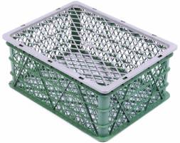Ящик пластиковый перфорированный, 430х330х180 мм, зеленый [430330180-02]