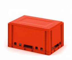 Ящик пластиковый для мяса Е3 (глубокой заморозки), 600х400х300 мм, красный