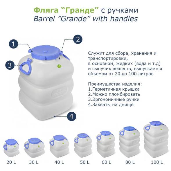 Бидон (фляга) 60 литров, белый