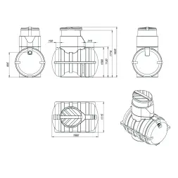 Емкость подземная U 1250 черный